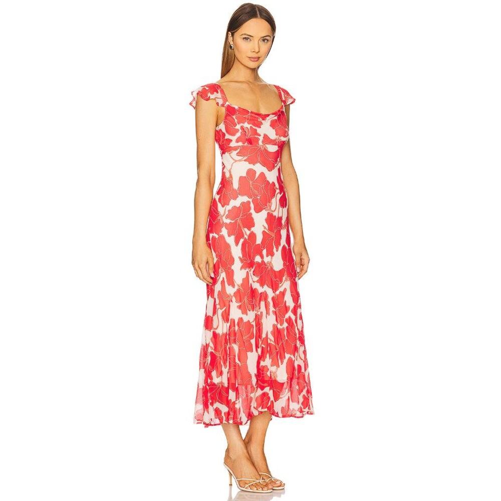 RAILS Women's Marigold Dress Size M In Scarlet Hibiscus - Picture 2 of 15